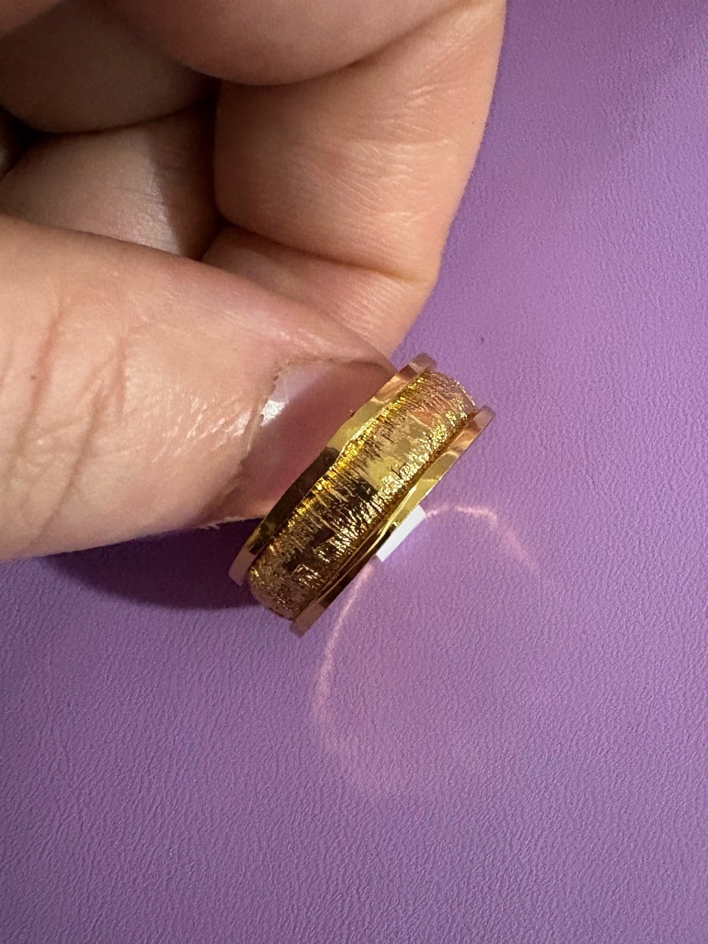 18k Gold-Tone plated Textured Dome Ring - Women's Jewelry